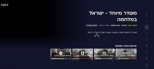 ערוצים לכבדי שמיעה בממשק Free TV